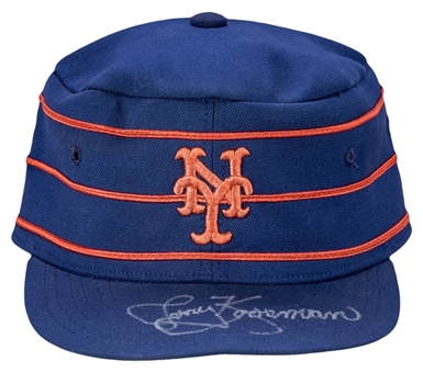 1976 Jerry Koosman Game Used & Signed New York Mets Pill Box Hat (Beckett)